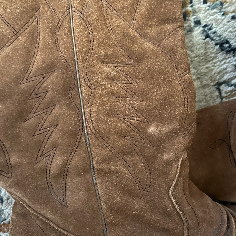 Roxy “Giddy Up” Brown Cowboy Boots – Leather Upper, Suede-Look Size 8 1/2 - Picture 8 of 8